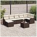 Set Divano da Giardino 8 pcs Marrone e bianco Poly Rattan - Foto miniatura 2
