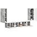 Set mobile TV 4 pcs Grigio cemento Legno multistrato - Foto miniatura 3
