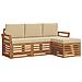 Set divani 4 pcs Naturale e Beige Legno di Acacia Massello - Foto miniatura 1