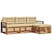 Set di divani da esterno con cuscino 4 pcs Naturale e Beige - Foto miniatura 1