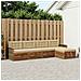 Set di divani da esterno con cuscino 5 pcs Naturale e Beige - Foto miniatura 2