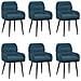 Sedie da pranzo 6 pcs Velluto (V) Blu 59 x 59,5 x 90 cm - Foto miniatura 1