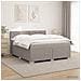 Letto box spring con materasso Tortora 140 x 200 cm Tessuto - Foto miniatura 5