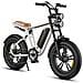 M20 Bici Elettrica Fat Bike 20'' 250W 25km /h, Doppia Sospensione, Autonomia 75km, Telaio Alluminio, Bianco - Foto miniatura 1
