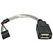 Cavo USB 2.0 15 cm - USB A femmina a collettore scheda madre USB 4 pin F / F - Foto miniatura 1