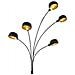 Lampada Da Terra 200 Cm 5 Bulbi E14 Nero E Oro - Foto miniatura 5