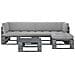 Set Divani a Pallet e Cuscini 4 pz in Pino Impregnato Grigio - Foto miniatura 1