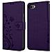 Custodia Compatibile Con Apple Iphone 7 / 7s / 8 / Se 2020 In Lilla Scuro Fiore - Coperchio Protettivo In Design Floreale Con Chiusura Magnetica, Funzione Stand E Slot Per Carte - Foto miniatura 8