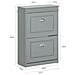 Serie Bianche Di Scarpiere Moderne Grigio 54x24x83cm 2 Ante 0 Cuscino Fsr78-hg - Foto miniatura 2