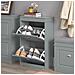 Serie Bianche Di Scarpiere Moderne Grigio 54x24x83cm 2 Ante 0 Cuscino Fsr78-hg - Foto miniatura 4