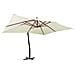 Ombrellone a Sbalzo da Giardino Palo in Legno 400x300 cm Sabbia - Foto miniatura 1