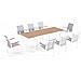 Salotto Da Giardino 8 Posti In Alluminio Bianco E Legno Tijuana - Foto miniatura 1