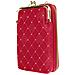 Pochette Tracolla Per Smartphone Trapuntata Effetto Rombi Borchie Fragola - Foto miniatura 4