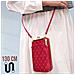 Pochette Tracolla Per Smartphone Trapuntata Effetto Rombi Borchie Fragola - Foto miniatura 5