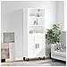 Credenza Bianca 69,5x34x180 Cm In Legno Multistrato - Foto miniatura 1