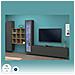 Parete Attrezzata Davis, Set Salotto Porta Tv A 4 Ante, Mobile Soggiorno Multiuso Con Vetrina E Luce Led, 100% Made In Italy, Cm 310x30h180, Antracite E Acero - Foto miniatura 4