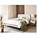 Letto Bouclé Flayat 160 X 200 Cm Beige Chiaro - Foto miniatura 1