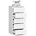 Cassettiera CL5, 5 cassetti, 40x35x92 cm, Colore Bianco - Foto miniatura 2