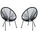 Set Di 2 Sedie Da Giardino Nere Acapulco - Foto miniatura 1