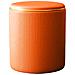 Pouf Contenitore Ecopelle Arancione Decoro Oro Poggiapiedi Seduta Comoda 35x45cm - Foto miniatura 1
