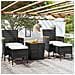 Set Bistrot Per Giardino 5 Pz Polyrattan E Massello Acacia Nero - Foto miniatura 8