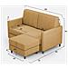 Divano Karay 2 Posti Medio (due Sedute Da 70cm) + Pouf Misure Esterne L. 158 P. 145 Colore Ocra - Foto miniatura 3