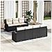Set Divano da Giardino  8 Pezzi con Cuscini Nero Polyrattan, Divano da Giardino 2 Posti  con Ripostiglio e Cuscini Nero Polyrattan - Foto miniatura 2