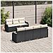 Set Divano da Giardino  8 Pezzi con Cuscini Nero Polyrattan, Divano da Giardino 2 Posti  con Ripostiglio e Cuscini Nero Polyrattan - Foto miniatura 3