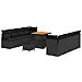 Set Divano Giardino 11 Pezzi con Cuscini Nero Polyrattan Acacia, Divano Giardino 2 Posti con Stoccaggio & Cuscini Nero Polyrattan, Set Pranzo Giardino 3 Pezzi con Cuscini Nero Polyrattan Acacia - Foto miniatura 1