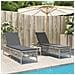 Lettini Prendisole 2pz con Tavolino Grigio Chiaro in Polyrattan - Foto miniatura 2
