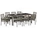Set da Pranzo da Giardino 9 Pezzi con Cuscini Grigio in Rattan - Foto miniatura 3