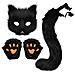 Set Costume Volpe Di Peluche Per Halloween - Include Maschera, Coda E Zampe - Foto miniatura 1