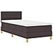 Letto a molle con materasso Marrone scuro 90 x 190 cm Tessuto - Foto miniatura 1