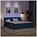 Letto con luci a strisce a LED Blu 200 x 200 cm Tessuto - Foto miniatura 6