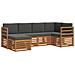 Set divani 6 pcs Naturale e Antracite Legno di Acacia Massello - Foto miniatura 1