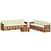 Set divani 9 pcs Naturale e Crema Legno di Acacia Massello - Foto miniatura 1