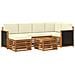 Set divano sezionale con cuscino 6 pcs Naturale e Crema - Foto miniatura 1