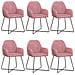 Sedie da pranzo 6 pcs Velluto (V) Rosa 55 x 50 x 84 cm - Foto miniatura 1