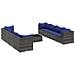 Set Divani da Giardino 9 pz con Cuscini in Polyrattan Grigio - Foto miniatura 1