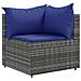 Set Divani da Giardino 9 pz con Cuscini in Polyrattan Grigio - Foto miniatura 4
