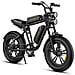 M20 Bici Elettrica Fat Bike 20'' 250W 25km /h, Doppia Batteria 48V 13Ah, Doppia Sospensione, Autonomia 75km, Telaio Alluminio, Nero - Foto miniatura 1