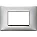 Placca 3 Moduli Argento Metallizzato Plana 14653.71 - Foto miniatura 3