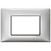 Placca 3 Moduli Argento Metallizzato Plana 14653.71 - Foto miniatura 4