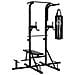 Power Tower Con Panca E Sacco Da Boxe Da 20kg Stazione Multiuso In Acciaio Nero - Foto miniatura 1