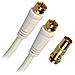 Cavo Satellitare Spina '' F '' - Maschio / Maschio - Bianco - 5m + Adattatore Spina F. - Foto miniatura 1