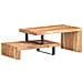 Set Tavolini Da Caff 2 Pz In Legno Massello Di Acacia - Foto miniatura 1