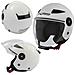 Jet Casco Moto Doppia Visiera Certificato Ece 22-05 Scooter Città Bianco Xs - Foto miniatura 10