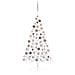 Set Albero Natale Artificiale a Metà LED Palline Bianco 120 cm - Foto miniatura 1