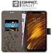 Custodia Compatibile Con Xiaomi Pocophone F1 In Grigio Fiore - Coperchio Protettivo In Design Floreale Con Chiusura Magnetica, Funzione Stand E Slot Per Carte - Foto miniatura 2