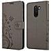 Custodia Compatibile Con Xiaomi Pocophone F1 In Grigio Fiore - Coperchio Protettivo In Design Floreale Con Chiusura Magnetica, Funzione Stand E Slot Per Carte - Foto miniatura 8